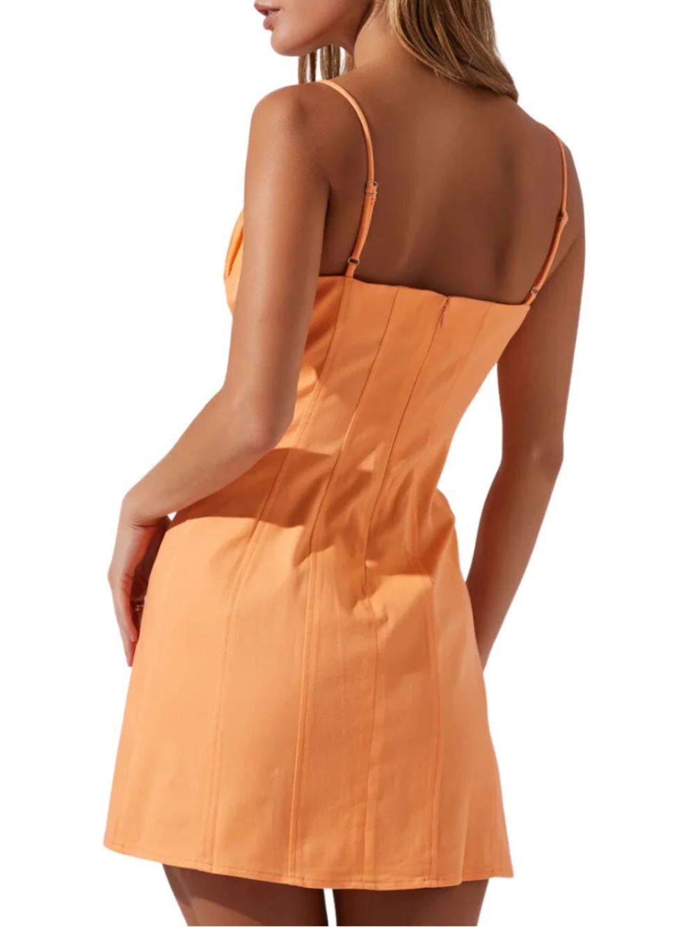 ASTR The Label Vietta Papaya Orange Denim Corset Mini Dress Revolve - M - Picture 2 of 13